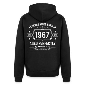 Millésime original 1967 | Cadeau d’anniversaire 1967 - Veste à capuche bio Premium Unisexe - noir - Dos - Nico (187cm)