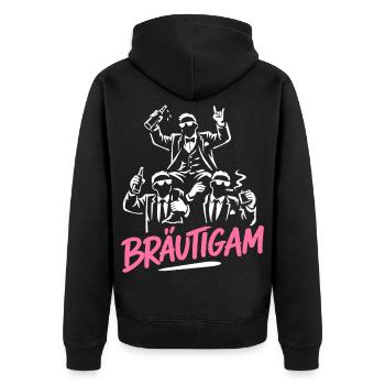 Groom T-Shirt Bachelor Party Men Bachelor Party - Unisex Premium Organic Zip Hoodie - black - Back - Nico (187cm)