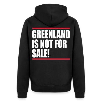 Greenland Shirt Not For Sale Greenland Tshirt - Unisex Premium Bio Zip Hoodie - Schwarz - Hinten - Nico (187cm)
