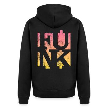 Funk Retro Music - Unisex Premium Organic Zip Hoodie - black - Back - Nico (187cm)
