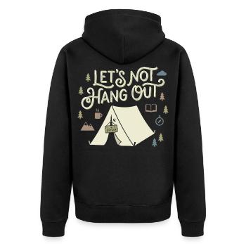 Ne traînons pas avec les introvertis camping dans la nature - Veste à capuche bio Premium Unisexe - noir - Dos - Nico (187cm)
