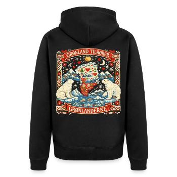 Déclaration d’indépendance du Groenland : cadeau drôle - Veste à capuche bio Premium Unisexe - noir - Dos - Nico (187cm)