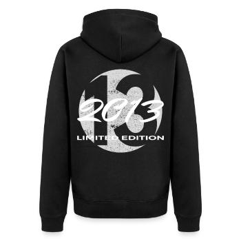 13th Birthday 2013 Boys and Girls Gift - Unisex Premium Organic Zip Hoodie - black - Back - Nico (187cm)