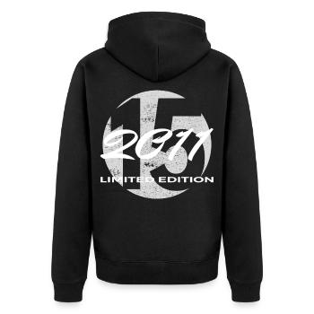 15. Geburtstag 2011 Jungen und Mädchen Geschenk - Unisex Premium Bio Zip Hoodie - Schwarz - Hinten - Nico (187cm)
