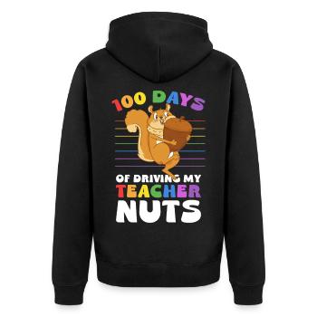 100 Tage treiben Lehrer verrückt - Unisex Premium Bio Zip Hoodie - Schwarz - Hinten - Nico (187cm)