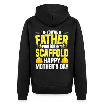 Échaffleur Fête des Pères, Constructeur d’échafaudages Papa Papa - Veste à capuche bio Premium Unisexe - noir - Dos - Nico (187cm)