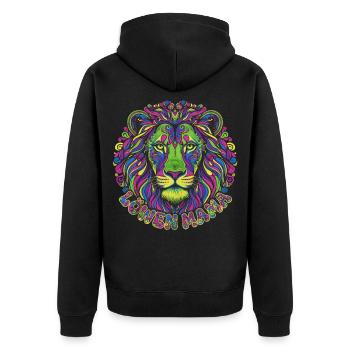 Lion Mom Psychédélique Coloré Lion Mandala - Veste à capuche bio Premium Unisexe - noir - Dos - Nico (187cm)