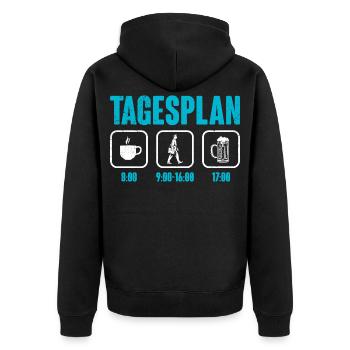 Postman DAILY SCHEDULE Parcel Deliverer Funny - Unisex Premium Organic Zip Hoodie - black - Back - Nico (187cm)