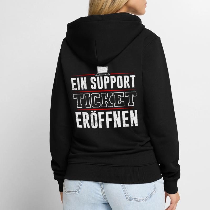 Coder EIN SUPPORT TICKET ERÖFFNEN LUSTIG Unisex Premium Bio Zip Hoodie