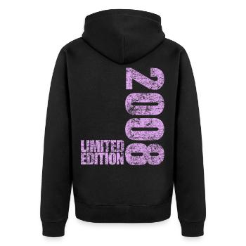 Limited Edition 2008 18th Birthday Gift - Unisex Premium Organic Zip Hoodie - black - Back - Nico (187cm)
