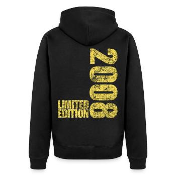 Limited Edition 2008 18th Birthday Gift - Unisex Premium Organic Zip Hoodie - black - Back - Nico (187cm)