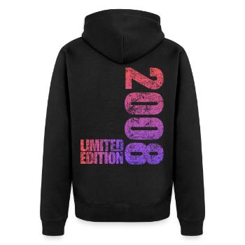 Limited Edition 2008 18th Birthday Gift - Unisex Premium Organic Zip Hoodie - black - Back - Nico (187cm)