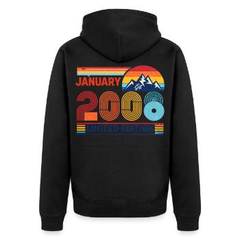 Limited Edition 2008 18th Birthday Gift - Unisex Premium Organic Zip Hoodie - black - Back - Nico (187cm)