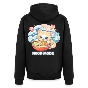 Ramen Nouilles Kawaii Chat - Veste à capuche bio Premium Unisexe - noir - Dos - Nico (187cm)