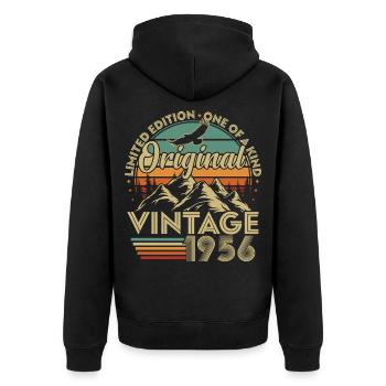 Original 1956 Vintage Vintage Anniversary Retro - Veste à capuche bio Premium Unisexe - noir - Dos - Nico (187cm)