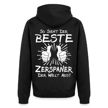 Best machinist - Unisex Premium Organic Zip Hoodie - black - Back - Nico (187cm)