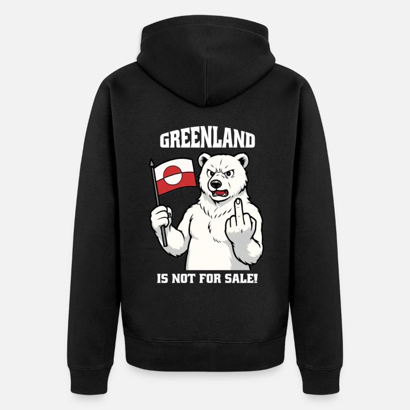 Le Groenland n’est pas à vendre - Veste à capuche bio Premium Unisexe - noir