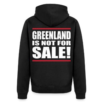 Le Groenland n’est pas à vendre - Veste à capuche bio Premium Unisexe - noir - Dos - Nico (187cm)