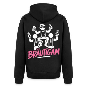 T-shirt du marié Enterrement de vie de garçon Garçons Enterrement de vie de garçon - Veste à capuche bio Premium Unisexe - noir - Dos - Nico (187cm)
