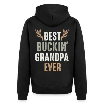 Meilleur grand-père drôle de l’Ouest de tous les temps - Veste à capuche bio Premium Unisexe - noir - Dos - Nico (187cm)