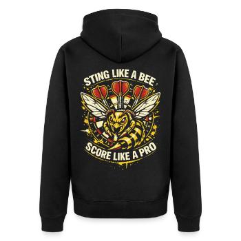 Sting like a bee | Ally Pally Darts Pro - Unisex Premium Organic Zip Hoodie - black - Back - Nico (187cm)