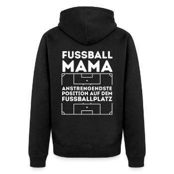 Maman de football Position la plus exigeante sur le terrain - Veste à capuche bio Premium Unisexe - noir - Dos - Nico (187cm)