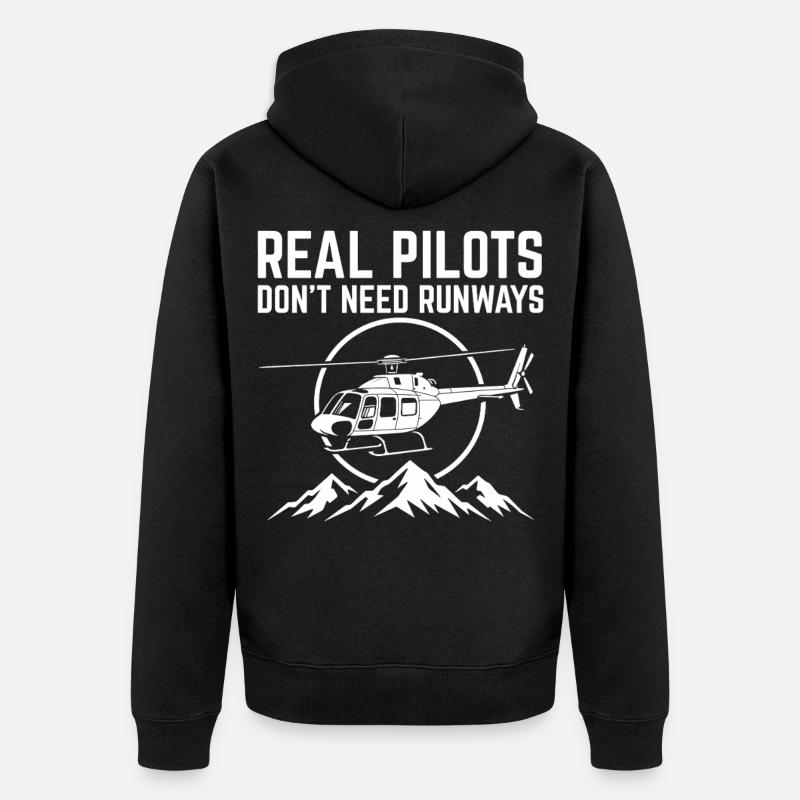 Pilote d’hélicoptère Pilote d’hélicoptère - Veste à capuche bio Premium Unisexe - noir