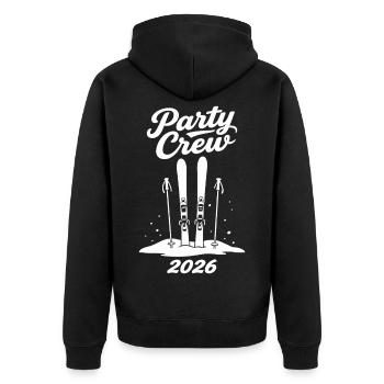 Party Crew 2026 Skifahren Après-Ski Gruppe - Unisex Premium Bio Zip Hoodie - Schwarz - Hinten - Nico (187cm)