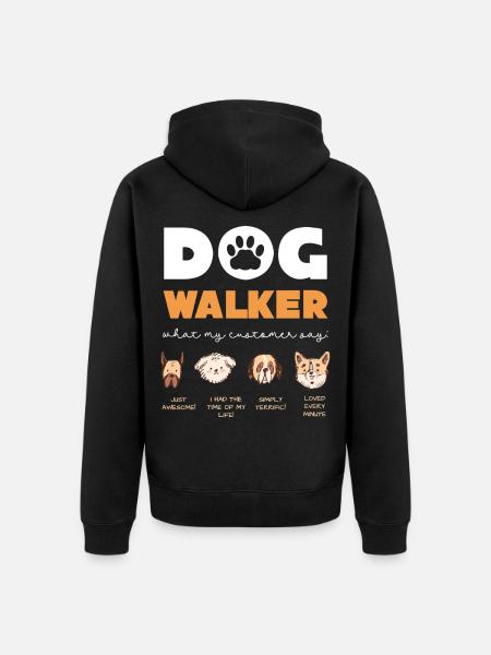 Dog Walker Quotes Collection - Unisex Premium Organic Zip Hoodie - black