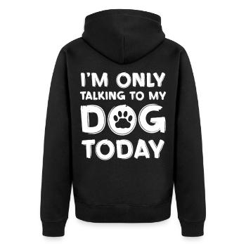 Je parlais juste avec mon chien aujourd’hui - Veste à capuche bio Premium Unisexe - noir - Dos - Nico (187cm)