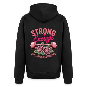 Women's Day Feminism - Unisex Premium Organic Zip Hoodie - black - Back - Nico (187cm)