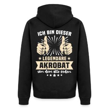 Dictons acrobates - Veste à capuche bio Premium Unisexe - noir - Dos - Nico (187cm)