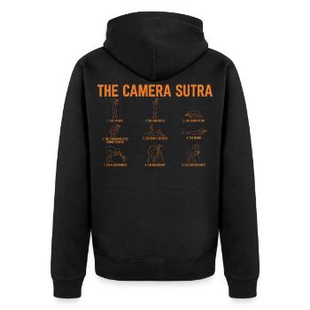 Le Sutra de la caméra – Design du photographe drôle - Veste à capuche bio Premium Unisexe - noir - Dos - Nico (187cm)