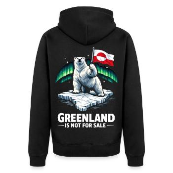 Le Groenland n’est pas à vendre, Drapeau Bear Dic - Veste à capuche bio Premium Unisexe - noir - Dos - Nico (187cm)