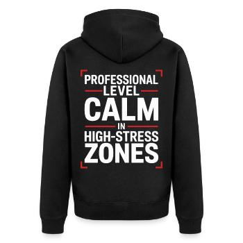Nurse Practitioner Professional Level Primary Care - Unisex Premium Bio Zip Hoodie - Schwarz - Hinten - Nico (187cm)