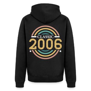Classique 2006 Anniversaire 20 ans Année Naissance - Veste à capuche bio Premium Unisexe - noir - Dos - Nico (187cm)