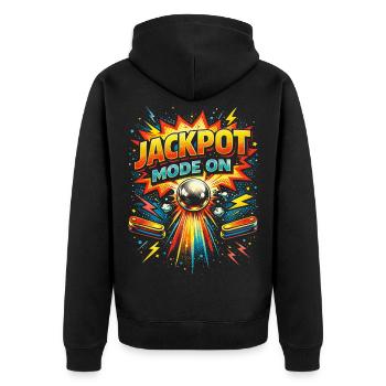 Pinball Pinball Player Jackpot Mode On - Unisex Premium Organic Zip Hoodie - black - Back - Nico (187cm)