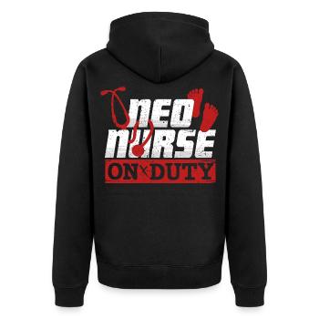 Infirmière néo-intensive, Krankenschwester Neo Nursing With - Veste à capuche bio Premium Unisexe - noir - Dos - Nico (187cm)