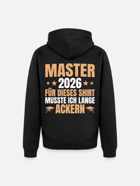 Master 2026 Lange Ackern - Mastertitel - Unisex Premium Bio Zip Hoodie - Schwarz