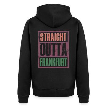 Tout droit sorti de Francfort - Veste à capuche bio Premium Unisexe - noir - Dos - Nico (187cm)