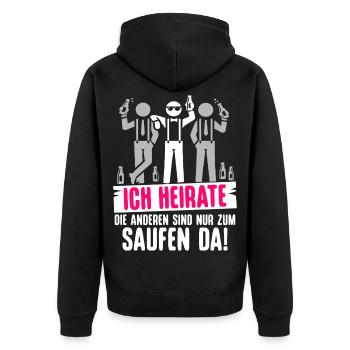 T-shirt du marié Enterrement de vie de garçon Garçons Enterrement de vie de garçon - Veste à capuche bio Premium Unisexe - noir - Dos - Nico (187cm)