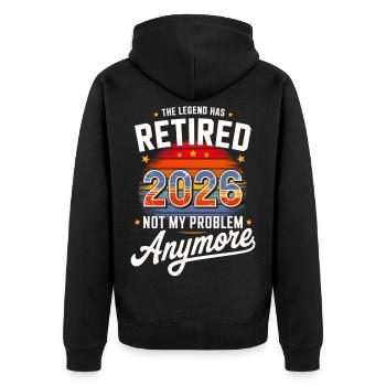 Retired 2026 Funny Retirement Graphic Women Men - Veste à capuche bio Premium Unisexe - noir - Dos - Nico (187cm)
