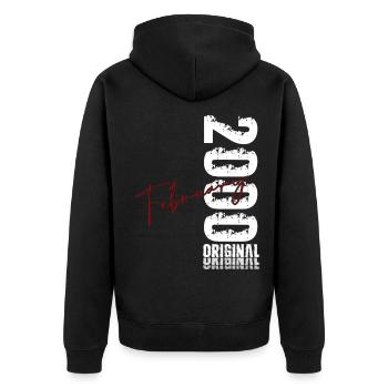 26e anniversaire février 2000 Millésime original - Veste à capuche bio Premium Unisexe - noir - Dos - Nico (187cm)