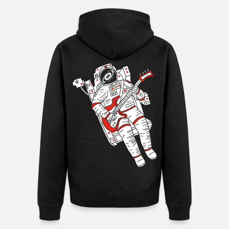 Astronaute guitariste - Veste à capuche bio Premium Unisexe - noir