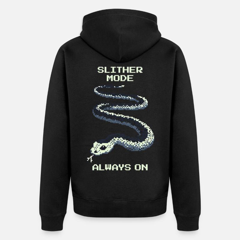 Slither Mode immer an | Schlange Mindset - Unisex Premium Bio Zip Hoodie - Schwarz