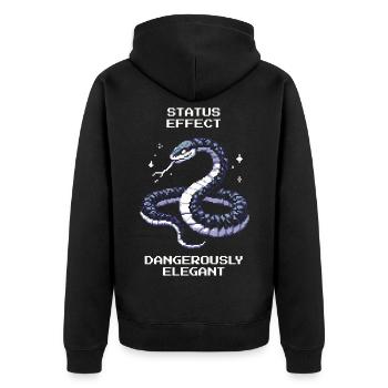 Dangereusement élégant | Attitude de serpent - Veste à capuche bio Premium Unisexe - noir - Dos - Nico (187cm)