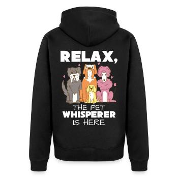 Détends-toi, le chuchoteur d’animaux est là - Veste à capuche bio Premium Unisexe - noir - Dos - Nico (187cm)