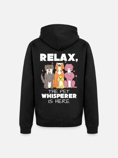 Relax, the animal whisperer is here - Unisex Premium Organic Zip Hoodie - black