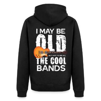 Alt aber Rock: Gitarre der Bands - Unisex Premium Bio Zip Hoodie - Schwarz - Hinten - Nico (187cm)