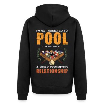 Pool Passion: Firmly Connected - Unisex Premium Organic Zip Hoodie - black - Back - Nico (187cm)